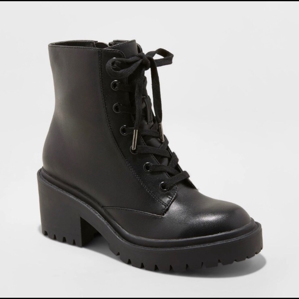 Black combat boots
